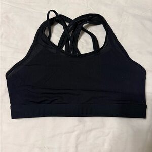 Black Strappy Sports Bra